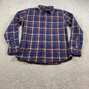 Grayers Button Down Mens Medium Blue Red Plaid Heritage Flannel Long Sleeve